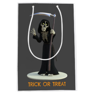 Sac Cadeau Moyen Trick or Treat. Grim Reaper de dessin animé