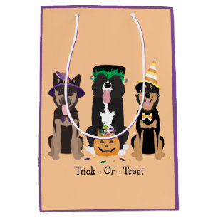Sac Cadeau Moyen Trick Ou Traiter Les Chiens En Costumes D'Hallowee