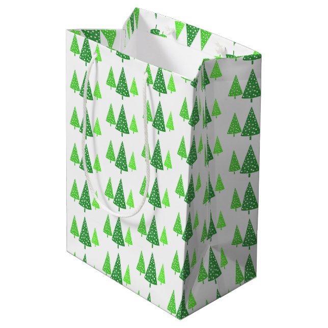 Sac Cadeau Moyen Trois Poitrines D'Aquarelle Vert (Dos Angle)