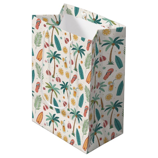 Sac Cadeau Moyen Tropical Summer Beach Pattern (1) (Devant Angle)