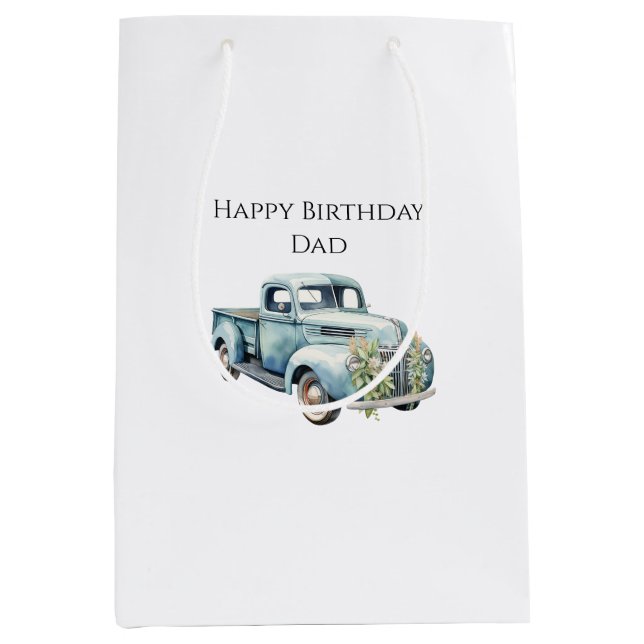 Sac Cadeau Moyen Trucks Dad Birthday (Devant)