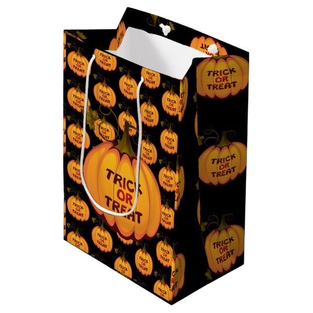 Sac Cadeau Moyen Trucs ou traitements (Devant Angle)