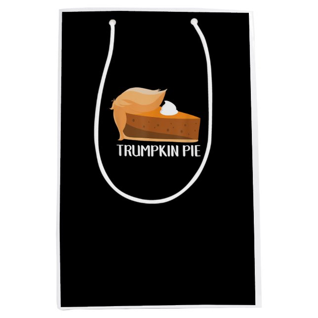 Sac Cadeau Moyen Trumpkin Citrouille tarte drôle Thanksgiving (Devant)