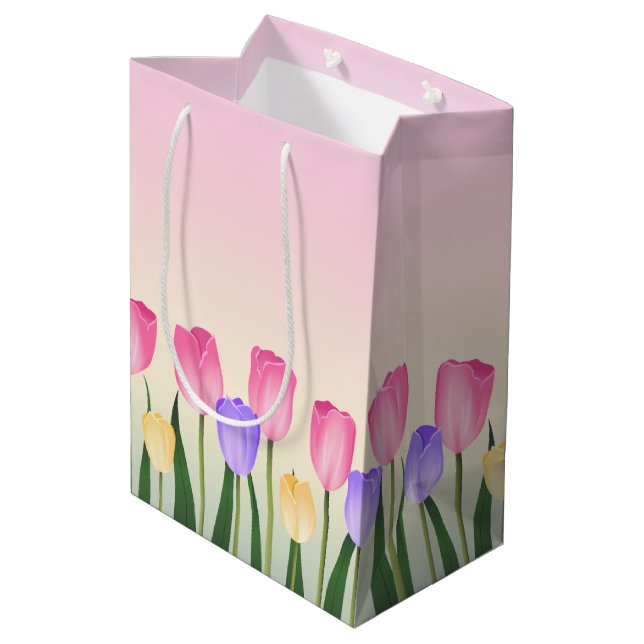 Sac Cadeau Moyen Tulipes (Dos Angle)