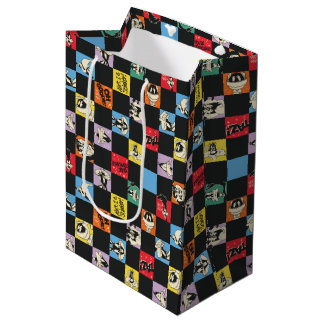 Sac Cadeau Moyen TUNES LOONEY™ en noir et blanc en Checker coloré