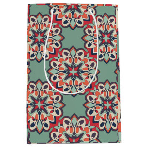 Sac Cadeau Moyen Turquoise coloré sans couture   