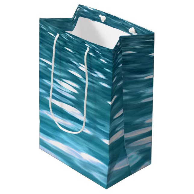 Sac Cadeau Moyen Turquoise shimmer (Devant Angle)