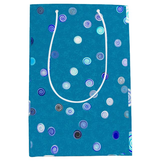 Sac Cadeau Moyen Twisty Polka Dot Spirals Blue Gift Bag (Devant)