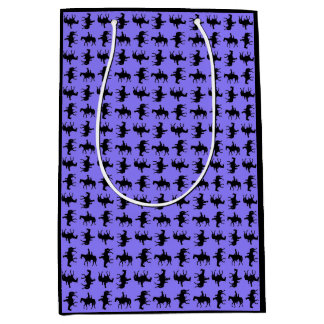 Sac Cadeau Moyen Two Cowboys on Horseback Silhouettes - Periwinkle 