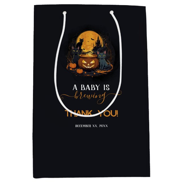 Sac Cadeau Moyen Un Bébé Brûle De Mignons Baby showers D'Halloween (Devant)