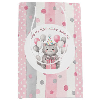 Sac Cadeau Moyen Un chat fantaisiste sucré pour l'anniversaire d'un
