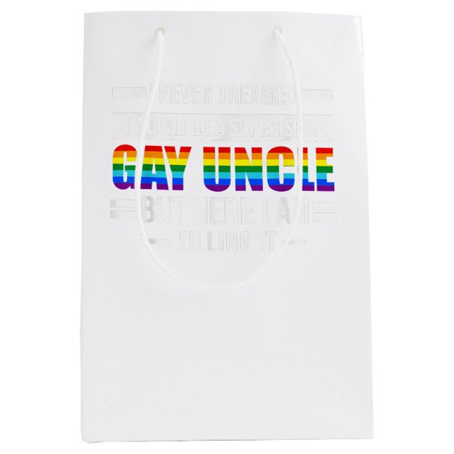 Sac Cadeau Moyen Un oncle gai super sexy Gay (Devant)