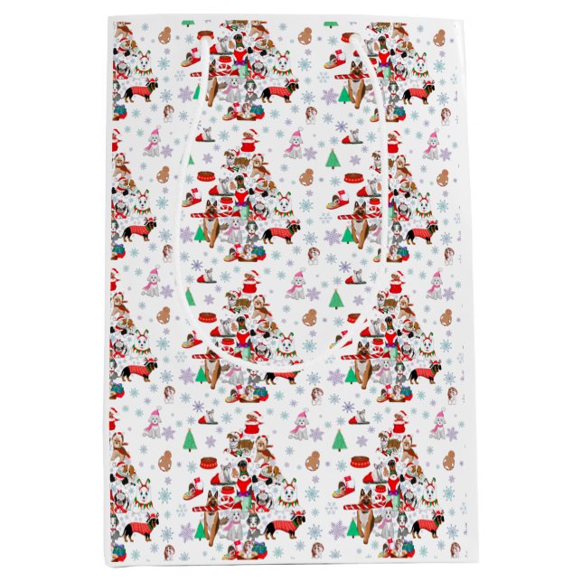 Sac Cadeau Moyen Un très joyeux Noël Doggie (Devant)