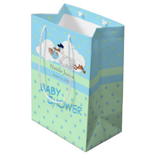 Sac Cadeau Moyen Une cigogne avec un mignon petit bébé