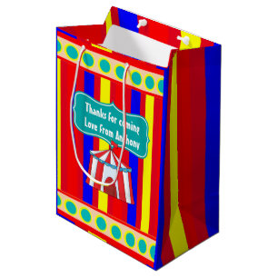 Sac Cadeau Moyen Une journée au Circus Kids Party Personnalisée