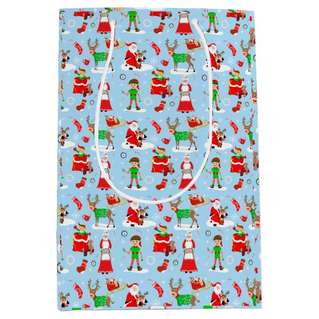 Sac Cadeau Moyen Une journée au pôle Nord pendant Noël (Devant)