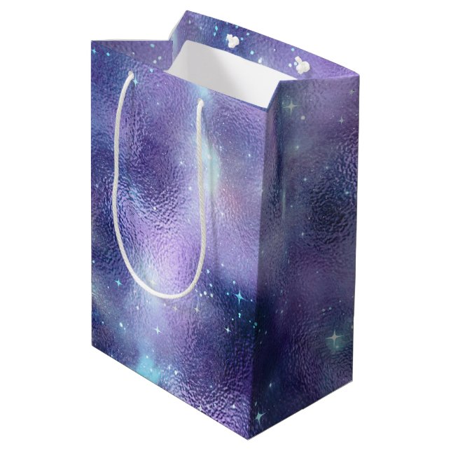Sac Cadeau Moyen Une série Galaxy chatoyante Design 2 (Dos Angle)