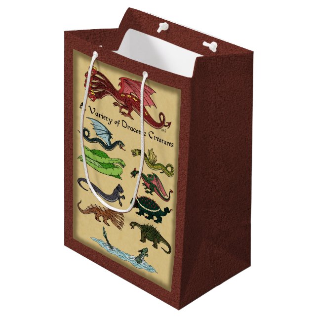 Sac Cadeau Moyen Une variété de créatures draconiennes (Devant Angle)