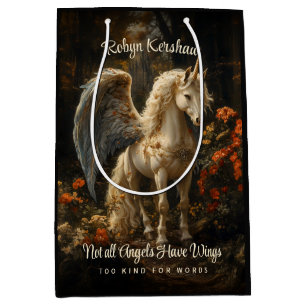 Sac Cadeau Moyen Unicorne Forêt Magique avec Merci des ailes