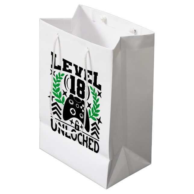 Sac Cadeau Moyen Unisex gamer Anniversaire 18 ans (Devant Angle)