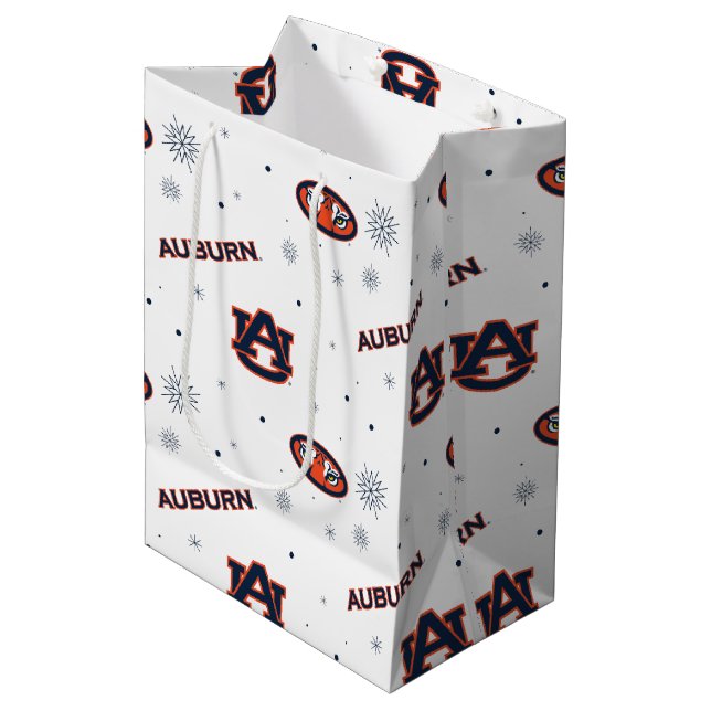 Sac Cadeau Moyen Université d'Auburn | Motif de vacances (Devant Angle)