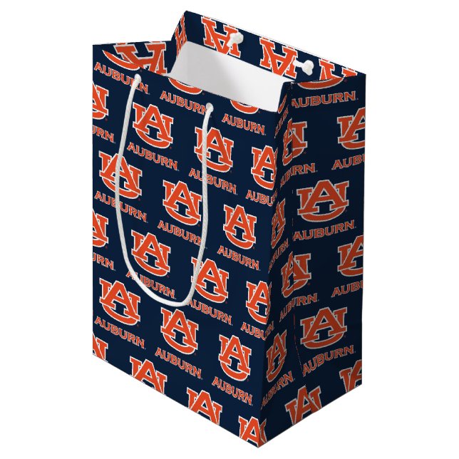 Sac Cadeau Moyen Université d'Auburn | Vacances (Devant Angle)