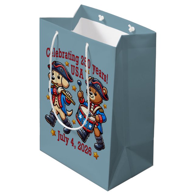Sac Cadeau Moyen USA 250th Anniversary Souvenir - Patriotique (Dos Angle)