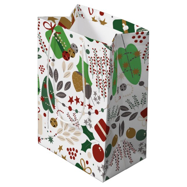 Sac Cadeau Moyen Vacances botaniques Whimsical (Dos Angle)