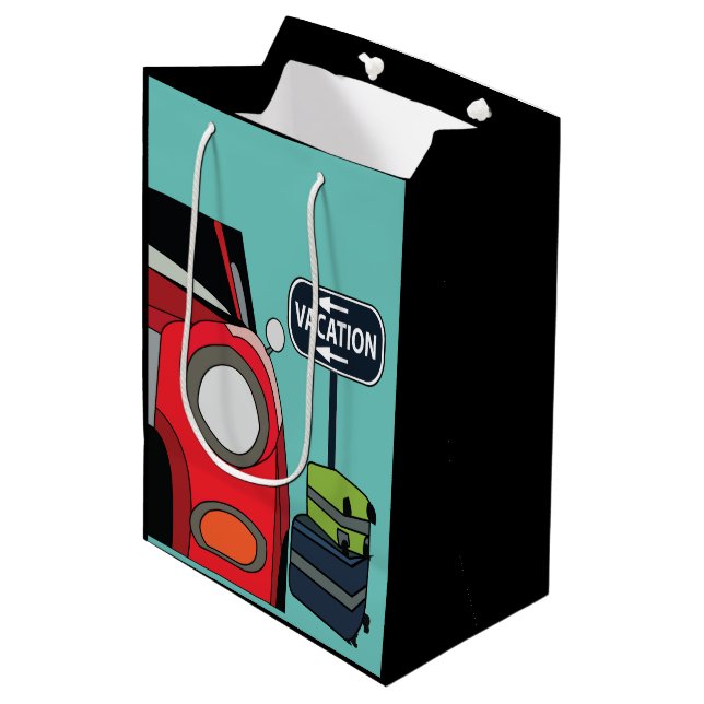 Sac Cadeau Moyen Vacances en road trip (Devant Angle)