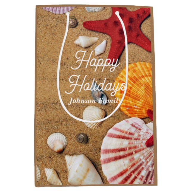 Sac Cadeau Moyen Vacances estivales côtières maritimes tropicales (Devant)