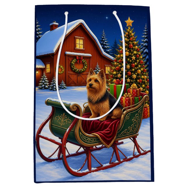 Sac Cadeau Moyen Vacances Terrier Australien  (Devant)