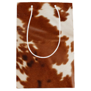 Sac Cadeau Moyen Vache blanche Brown
