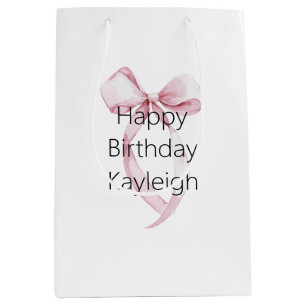 Sac Cadeau Moyen Vaches roses blanches Anniversaire