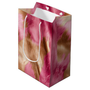 Sac Cadeau Moyen Vachette de cowgirl en or rose de l'Ouest