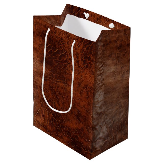 Sac Cadeau Moyen Vachette en cuir Brown Faux Sud-Ouest (Devant Angle)