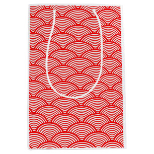Sac Cadeau Moyen Vague japonaise rouge