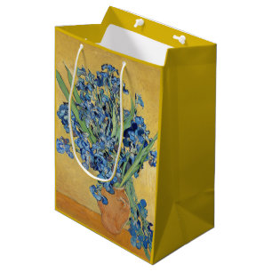 Sac Cadeau Moyen Van Gogh Irises Vase Fleurs Encore Vie Célèbre Art