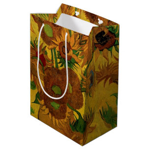 Sac Cadeau Moyen Vase de fleurs avec 15 tournesols Vincent van Gogh