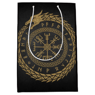 Sac Cadeau Moyen Vegvisir Dessin de cercle de runes de serpent nord
