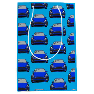 Sac Cadeau Moyen Véhicule électrique Bleu Voiture VUS Bleu