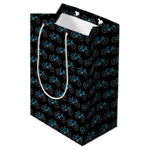 Sac Cadeau Moyen Vélo bleu Aqua sur noir