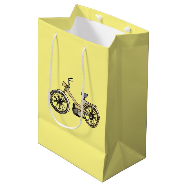Sac Cadeau Moyen Vélo moteur jaune  (Devant Angle)