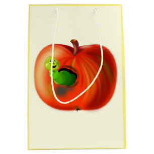 Sac Cadeau Moyen Ver dans un sac-cadeau de pomme amusant - Votre co