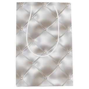 Sac Cadeau Moyen Verre romantique Blanc Faux Mariage en cuir