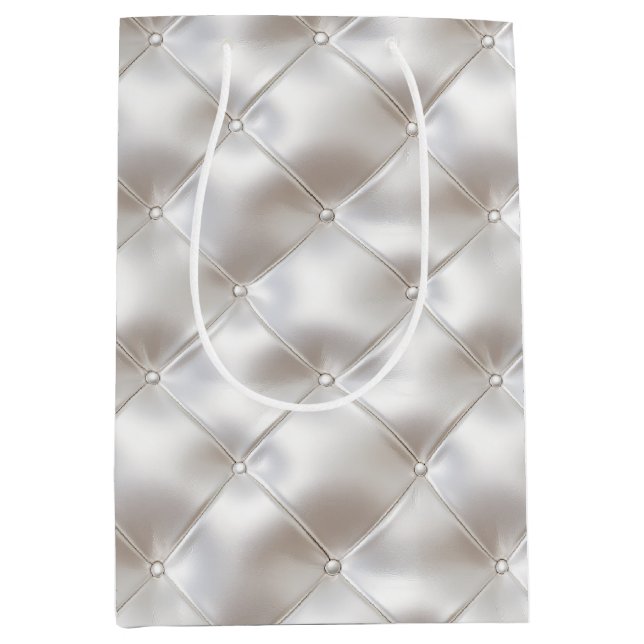 Sac Cadeau Moyen Verre romantique Blanc Faux Mariage en cuir (Devant)