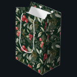 Sac Cadeau Moyen Vert foncé Élégante verdure Noël botanique<br><div class="desc">. Conçu dans des couleurs de Noël intemporelles de rouge riche, de vert vif et d'ivoire élégant, ce sac respire le charme des vacances. L'arrière - plan vert foncé personnalisé ajoute une touche de sophistication, rendant votre cadeau vraiment remarquable. Ce sac cadeau polyvalent est la touche finale parfaite à tout...</div>