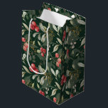 Sac Cadeau Moyen Vert foncé Élégante verdure Noël botanique<br><div class="desc">. Conçu dans des couleurs de Noël intemporelles de rouge riche, de vert vif et d'ivoire élégant, ce sac respire le charme des vacances. L'arrière - plan vert foncé personnalisé ajoute une touche de sophistication, rendant votre cadeau vraiment remarquable. Ce sac cadeau polyvalent est la touche finale parfaite à tout...</div>