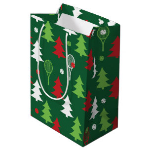 Sac Cadeau Moyen 💚 vert 💔 🤍, rouge, blanc tennis Noël