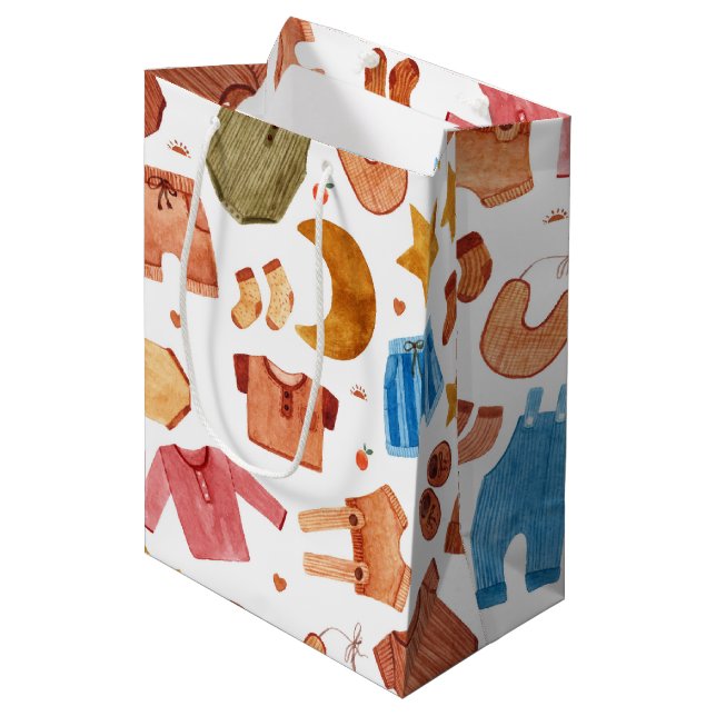 Sac Cadeau Moyen Vêtements pour bébés nouveau-nés Boho (Devant Angle)