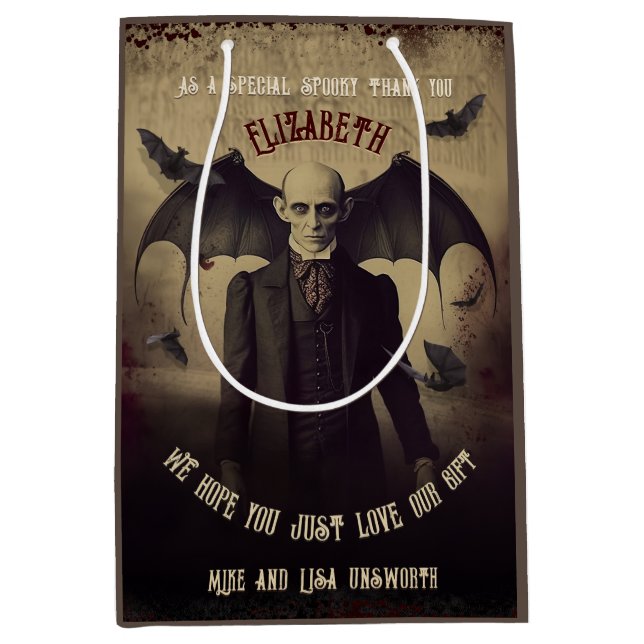 Sac Cadeau Moyen Victorian Dracula Gothic Halloween (Devant)